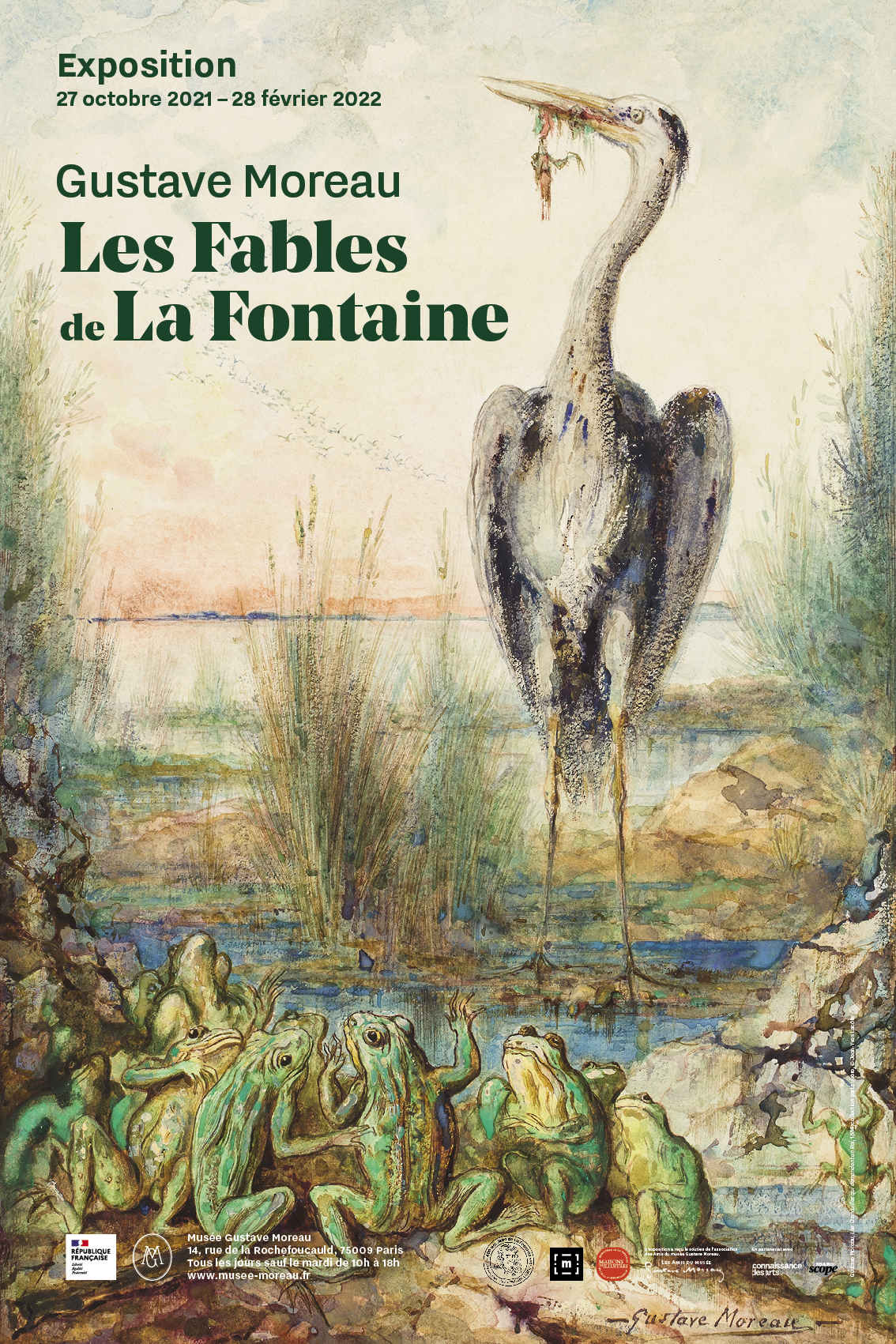 Affiche Gustave Moreau. Les Fables de La Fontaine