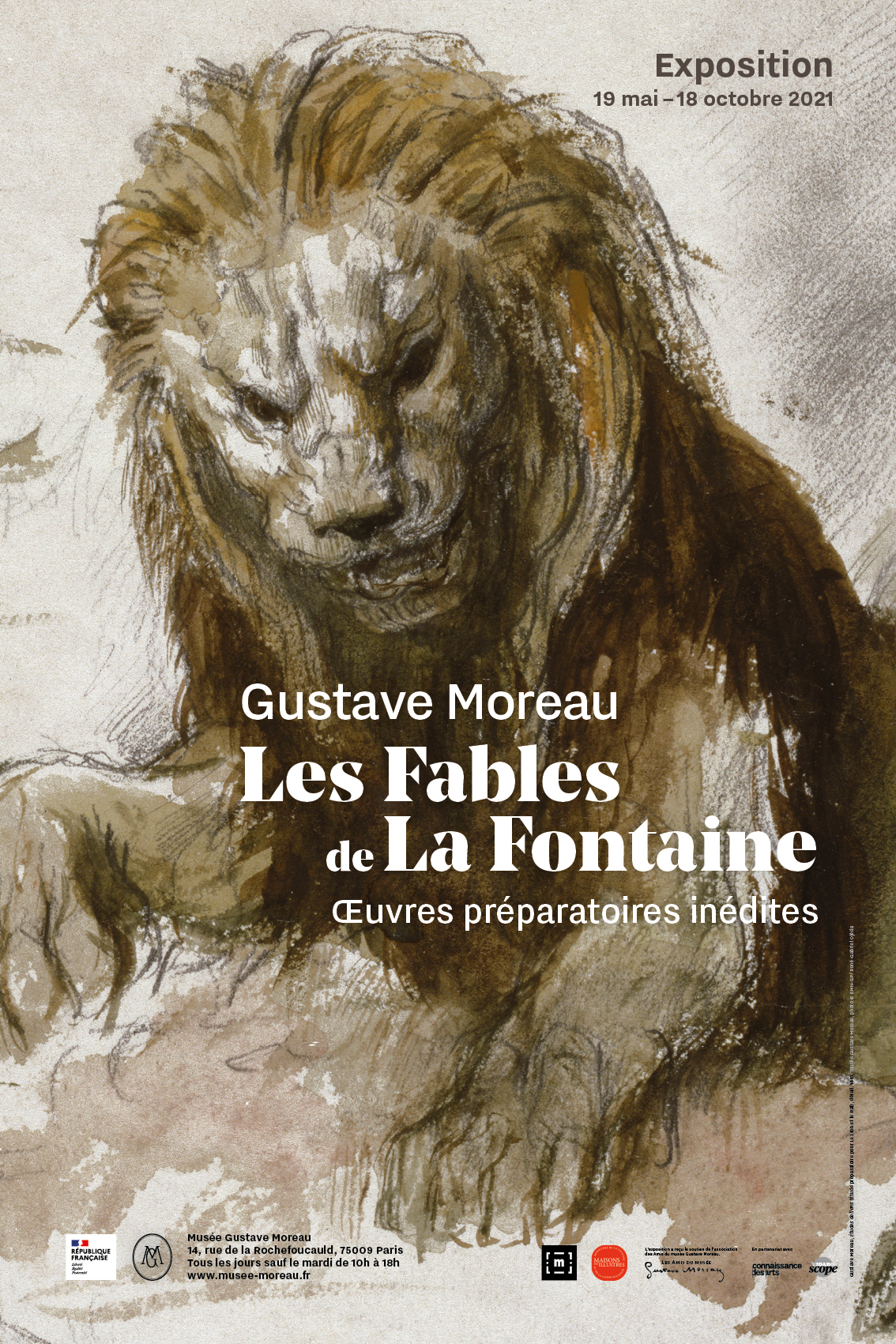 Affiche Gustave Moreau. Les Fables de La Fontaine