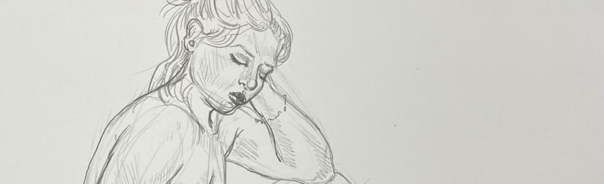 bandeau cours de dessin de nu croquis de femme